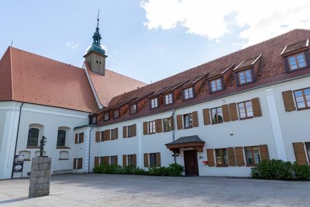 Gorka Klasztorna, Wielkopolskie / Poland - May, 14, 2019: The monastery in a small town. The oldest Marian Sanctuary in Poland. Season of the spring.のeditorial素材