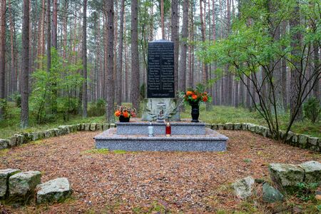 Czersk, pomorskie / Poland - September, 26, 2019: A small monument dedicated to those murdered  in...