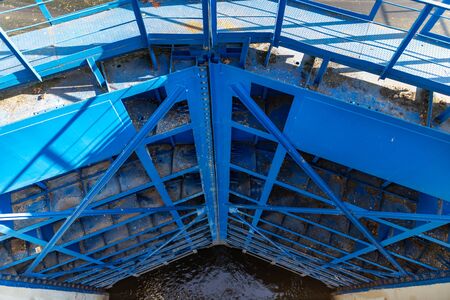 Wloclawek, Kujawskopomorskie / Poland - October, 23, 2019: Concrete dam on a large river in Central Europe. Hydroelectric power plant in Wloclawek. Autumn season.のeditorial素材