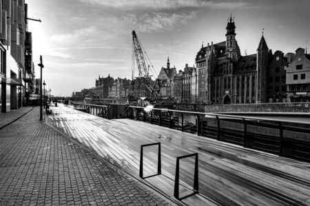 Gdansk, pomorskie / Poland - November, 19, 2019 :. The island of granaries in the center of the city...