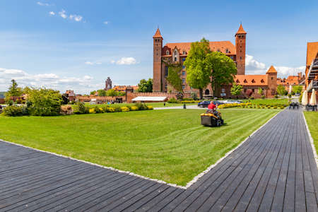 Gniew, pomorskie / Poland - May, 27, 2020: j.: Old Teutonic castle. Brick monument in Central Europe. Spring season.のeditorial素材