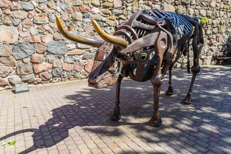Chojnice, pomorskie / Poland - May, 31, 2020: Symbol of the city in Central Europe. Tur welded of...