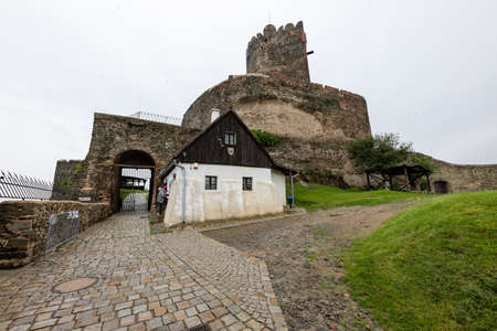 Bolkow, dolnoÅlÄskie / Poland-18 June 2020.:Old castle ruins in Central Europe. Medieval building made of stone. Summer season.のeditorial素材