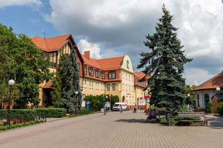 Chelmno, kujawsko-pomorskie / Poland-June 25, 2020.:The seat of the city authorities. Old tenements and buildings in the city of Central Europe. Summer season.のeditorial素材