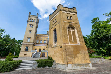 Jablonowo Pomorskie, kujawsko pomorskie / Poland-30 June 2020: Congregation of the Shepherds Sisters of God's Providence. A historic place in a small town in Central Europe. Summer season.のeditorial素材