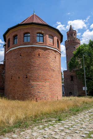 Stargard, Zachodniopomorskie / Poland-July, 14, 2020: Museum in the city in Pomerania. A place where you can see the exhibits. Summer season.のeditorial素材