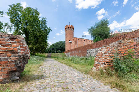 Swiecie, kujawsko pomorskie / Poland-July, 15, 2020: Teutonic castle located at the mouth of the Wda river to the Vistula. An old stronghold from the Middle Ages located in Central Europe. Summer season.のeditorial素材