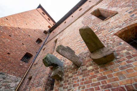 Bytow, pomorskie / Poland - July, 17, 2020: A historic castle from the Middle Ages in Central...