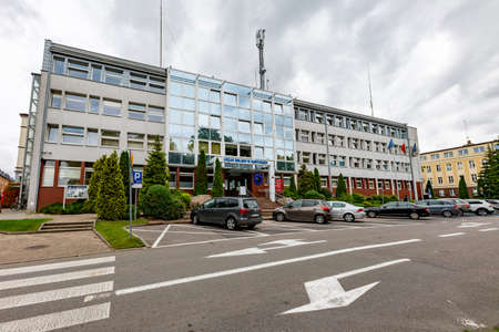 Kartuzy, pomorskie / Poland - August, 04, 2020: City Hall building. The seat of government in a small town. Summer season.のeditorial素材
