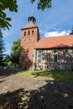 Sianow, pomorskie / Poland - August, 14, 2020: Catholic Church in a small town. Christian temple in Central Europe. Summer season.のeditorial素材
