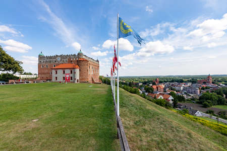 Golub Dobrzyn, Kujawsko-pomorskie / Poland - August, 18, 2020: Old historic castle on the hill. A huge stronghold in Central Europe. Summer season.のeditorial素材
