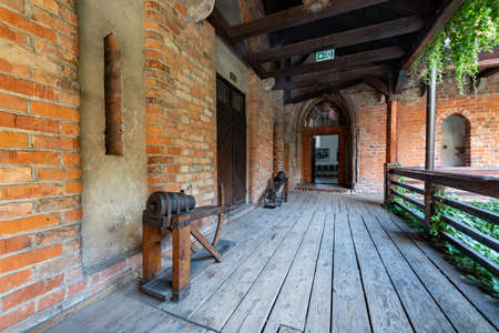 Golub Dobrzyn, Kujawsko-pomorskie / Poland - August, 25, 2020: Interiors of an old Teutonic stronghold in Central Europe. Historic stylized rooms and museum exhibits. The interior of the museum.のeditorial素材