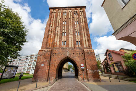 Slawno, Zachodniopomorskie / Poland - September, 10, 2020: Historic building, the Koszalin Gate in...