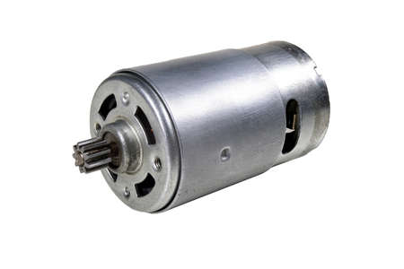 Small electric motor for the oven. Household appliance repair accessories.Isolated background.の写真素材