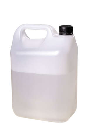 Plastic tank for water storage. Distilled water container. Isolated background.の写真素材