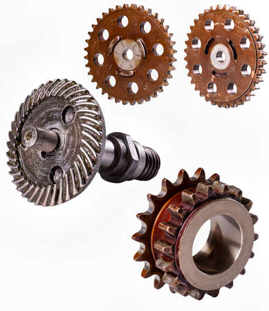 Gear wheels used in car transmissions and electric tools.の写真素材