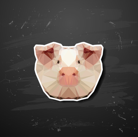 Abstract triangle polygonal animal in the style of origamiのイラスト素材
