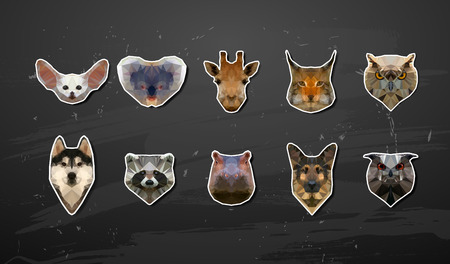 Abstract triangle polygonal animal in the style of origamiのイラスト素材