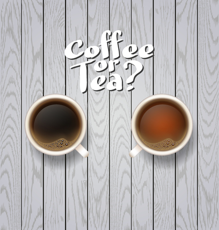 Coffee Break Hot Coffee Cup On White Wooden Vector Background Coffee Ot Teaのイラスト素材 ストックフォト 写真素材のstock Foto ストックドットフォト