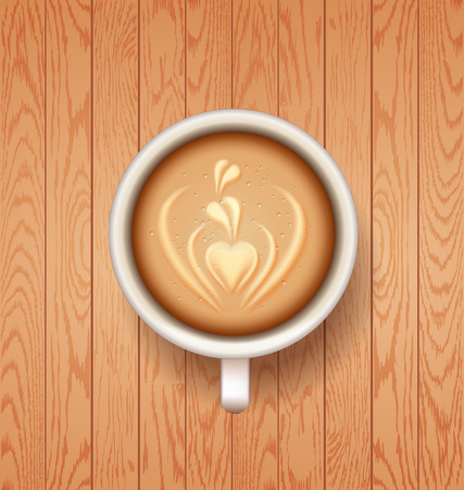 coffee break. Hot Coffee cup. latte it`s coffee time. I love coffee. Coffee is always a good ideaのイラスト素材