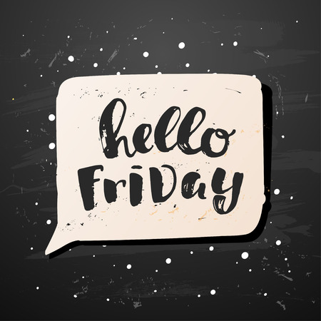 calligraphy. Template post card. concept motivation " hello friday"のイラスト素材