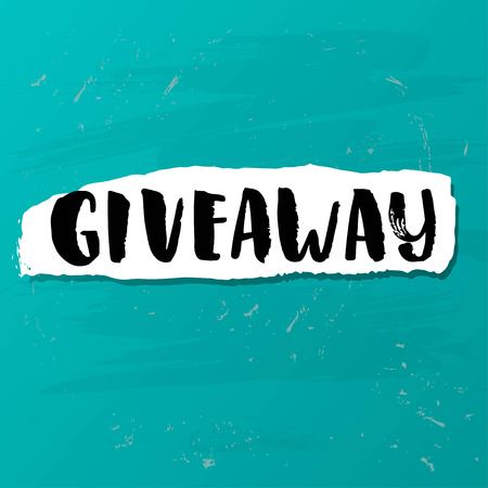 Template post card. concept handwritten motivation " giveaway"のイラスト素材