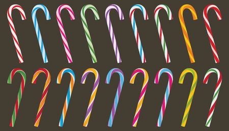 Candy Canes with stripe colorful designのイラスト素材