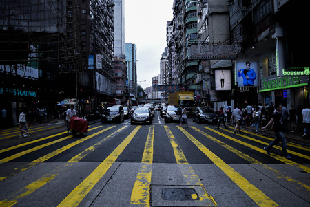 Hong Kong Pedestrian Crossingのeditorial素材