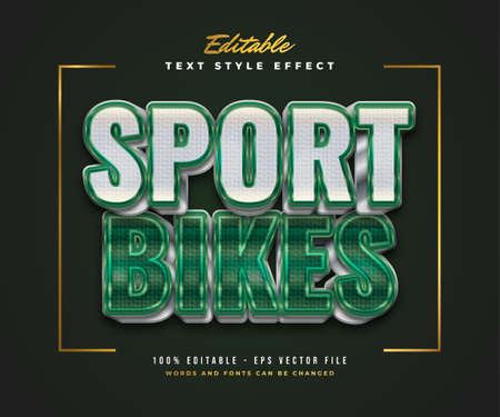 Bold White and Green Text Style in Metallic and Embossed Effectのイラスト素材