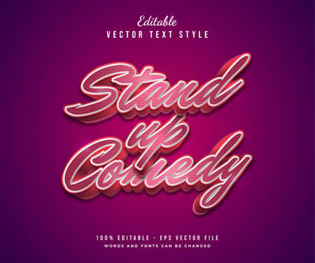 Elegant Red Text Style with Embossed and Textured Effects. Editable Text Style Effectのイラスト素材