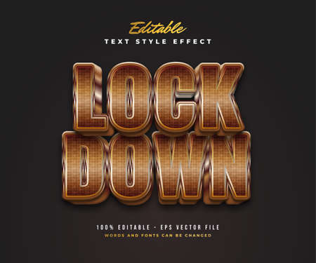 3d Elegant Gold Text Style with Texture and Embossed Effect. Editable Text Style Effect
