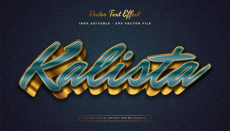 Kalista Text Style in Green and Gold with Embossed Effectのイラスト素材