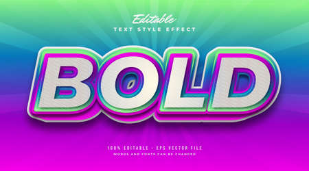 Bold Colorful Text Style with Embossed Effect. Editable Text Style Effectのイラスト素材