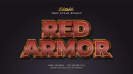 Bold Elegant Text Style in Red and Gold with Texture and Embossed Effectのイラスト素材