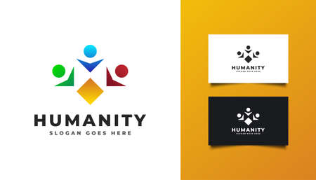 People, Community, Network, Creative Hub, Group, Social Connection Logo or Icon for Business Identityのイラスト素材