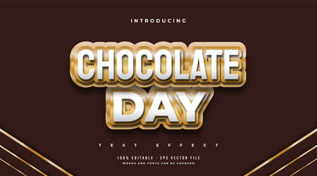 World Chocolate Day Text Style in Chocolate Effectのイラスト素材