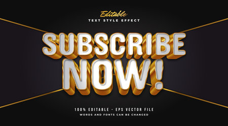 Editable text effect in White and Gold with Embossed and Realistic Effectのイラスト素材