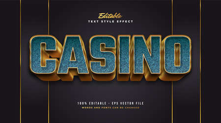 Luxurious Blue and Gold Text Style with Embossed Texture and Effects. Editable Text Style Effectのイラスト素材