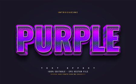 Bold Purple Text Style with 3D Embossed Effect. Editable Text Style Effectsのイラスト素材