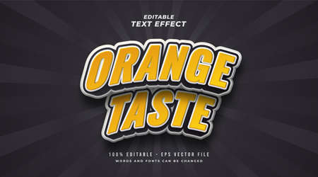Orange Taste Text Style Effect. Editable Text Style Effectのイラスト素材