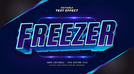 Blue Freeze Text Style Effect. Editable Text Style Effectのイラスト素材