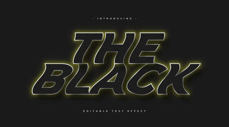 Bold Black Text Style with Glowing and Wavy Effect. Editable Text Style Effectのイラスト素材