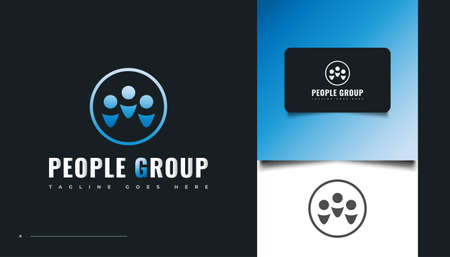 People Group Logo Design. People, Community, Family, Network, Creative Hub, Group, Social Connection Logo or Icon for Business Identityのイラスト素材