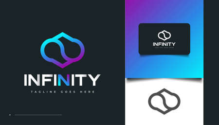 Colorful Infinity Logo Design with Modern Style. Infinite Symbol for Business or Technology Logosのイラスト素材