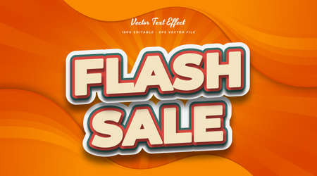 Flash Sale Text in Vintage Comic Style. Editable Text Style Effectのイラスト素材