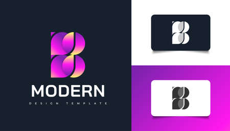 Abstract and Modern Letter B Logo Design in Colorful Concept. Graphic Alphabet Symbol for Corporate Business Identityのイラスト素材