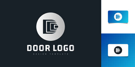 Letter D Design with Door Concept. D Symbol for your Business Company and Corporate identityのイラスト素材