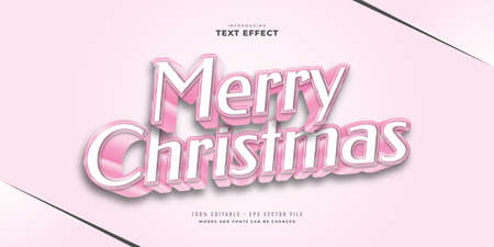 Cute Pink Text Style with 3D Effect. Editable Text Style Effectのイラスト素材
