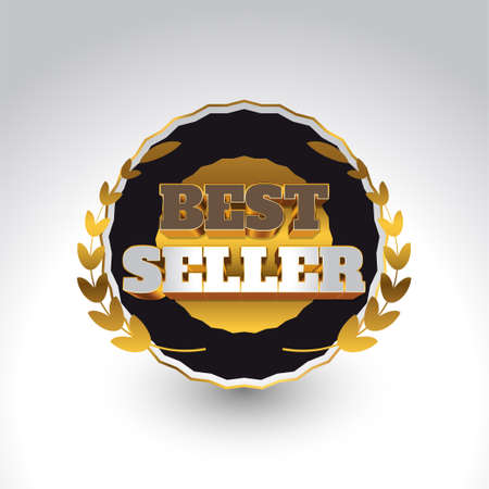 Luxury 3D Best Seller Badge or Emblem. Best Seller Icon for Your Storeのイラスト素材