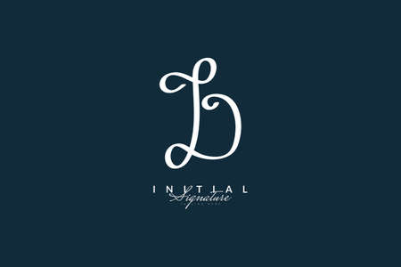 Initial D Logo Design with Handwriting Style. Letter D Signature Logo or Symbol for Wedding, Fashion, Jewelry, Boutique, Botanical, Floral and Business Identityのイラスト素材